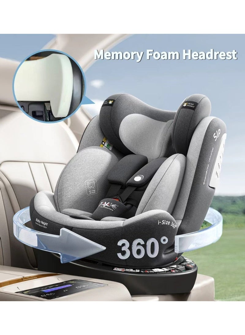 Heekin 360 Swivel i-Size Baby Car Seat with ISOFIX, for Newborn to 12 Years Old (40-150cm), Group 0+/1/2/3, Rear Facing with 5 Recline Positions - Image 3